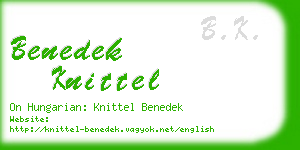 benedek knittel business card